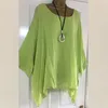 Solid Summer Bluses T Shirt Batwing Sleeve 4XL 5XL Löst plus-storlek Kvinnor Tunika Casual O-Neck Long Blus Anomalistic Tee