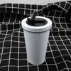 Vit 25oz sublimering Dricker tumlar med halmlock Sippy 750 ml rostfritt stål isolerat vattenflaska för subsömlöst New Style Coffee Cup