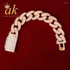 Bracelet cubain à brins de perles bijoux couleur or Hip Hop hommes Trum22