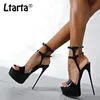 Femmes Talons Hauts Sandales 16 cm Sexy Stripper Chaussures Parti Pompes Chaussures Femmes Gladiateur Plate-Forme Sandales Taille 3546 CWFmy1662 CJ191226