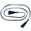 Bälten -2 st vävda Tassel Belt Knot Dekorerad midjekedja Rop Guld Navy BlueBelts