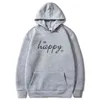Y2K Lose Hoodies Männer und Frauen Sweatshirts Mode Koreanischen Stil Pullover Paar Sweatshirt BE HAPPY Brief Drucken Kleidung Tops Y220615
