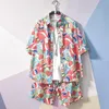 Ubrania plażowe mężczyźni hawajska koszula moda odzież uliczna przyczynowa przyczynowa nadmorskie stroje oddechowe chłodne spodenki 220611