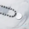 Colliers de luxe-pendentif femmes en acier inoxydable coeur bijoux ronds sur le cou Saint-Valentin Jour Cadeaux Cadeaux pour accessoires de petite amie grosses