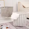 Panier de rangement pliable en coton et lin, articles divers de bureau, jouets, boîte à linge, sous-vêtements, cosmétiques, organisateur de papeterie de bureau