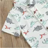 Kids Clothes Sets Summer Toddler Boys Cartoon Dinosaur Print Short Sleeve Shirts + Shorts 2Pcs Suit Fashion Children's Clothing G220509