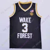 SJZL98 20 NUEVO NCAA Baloncesto Wake Forest Demon Diacons Jerseys 3 Chris Paul College Basketball Jersey Negro Tamaño Negro Adulto