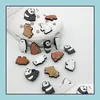 Sapatos peças acessórios sapatos 1pc desenhos animados urso panda encantos fivelas decoração animal para jardim sanda