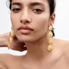 Boucles d'oreilles longues en métal doré et tournesol Boucles d'oreilles pendantes à la mode pour femmes Bijoux Accessoires Cadeau