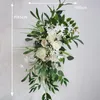 Dekoratif Çiçek Çelenkleri Nişan Hoş Geldiniz Masası Lintel Çiçek Simülasyonu İpek Çiçek Sandalye Geri Düğün Archr Oom Sevgililer Günü P