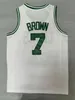 Finalen patch basket basket Jayson Tatum Jersey 0 Jaylen Brown 7 VistaPrint Sponsor All Stitched Team Green Black White Color Brodery för