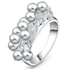 925 Sterling Silver Smooth Grape Pärlor Ring för kvinnor Fashion Wedding Engagement Party Gift Charm smycken