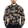 Men's Casual Shirts Customized Personality Face Flower Pattern Men Long Sleeve All Over Print Male Top Outerwear Autumn Birthday Anniversary