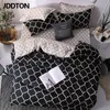 JDDTON NOWOŚĆ Przyjazdu Klasyczne dwustronne podszewki łóżka zwięzły styl Set Ding Zestaw Quilt Cover Pillcase 3pcs/Set BE031