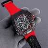 Designer relógios de luxo relógio data richa milles vermelho diabo preto tecnologia fibra carbono barril vinho multifuncional mecânico mens rm011 millerwatch