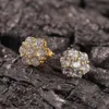 Jewelry Charm Flower Women Classic Zircon Small Stud Earrings Gold Silver Color For Men Crystal Earrings