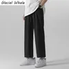 GlacialWhale – pantalon de jogging léger à jambes larges pour hommes, Streetwear japonais, sensation de froid, confortable pour la maison, 220705