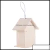 Fågelburar levererar husdjur hem trädgård trädgård9*9 cm litet trähus utomhus häckbox gård hängande dekoration bo aessory dropp leverans