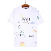 22SS Mens women t shirt gal joint 100% cotton hand-painted ink splash graffiti letters loose short sleeved round neck tees shirts