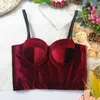 Velvet Camisole Bustier Bra Solid Color Korea Velvet Underwired Tanks Party Club Night Sexy Backless Crop Top Tube Top for Women G220414