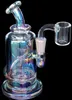 6.3inchs Smoke Water Pipes Hookahs Rainbow Glass Bong Recycler Oil Rigs Dab Water Bongs With 10mm Glasses Banger