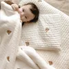 Born Coperta in cotone per bambini Primavera Autunno e inverno Coperta spessa per pisolini Coperte ricamate per orsi per divano letto 220523