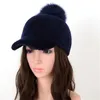 Visores wowen cisalhando chapéu de pele de carneiro pêlo full feminino ou inverno russo moda feminina Casual Capvisors