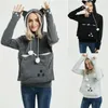 Family Matching Dog Cat Hoodies Women Pullover Knitted Cotton Tops Cartoon Hooded Essential Jumper Long Sleeve Hoodies Pocket 220812