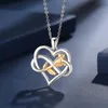 Pendant Necklaces Romantic Heart Shaped Rose Flower Necklace For Women Girls Crystal Female Pendants Collares Valentine's Day Jewelry Gi