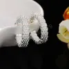 925 Silver Color Hoop أقراط مزاج نساء إبداع أذن الأذن هدايا عيد الميلاد شارع مجوهرات جميع المباراة