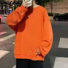 Single Road Mens Crewneck Sweatshirt Men 2022 Spring Oversized Sweatshirts Male Japanese Streetwear Women Unisex Orange Hoodie G220713