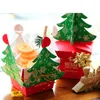 Gift Wrap 50OCS/Lot Christmas Tree Packing Box Favor Bag Cookie Candy Apple Boxes With Bells Party Decoration BoxGift