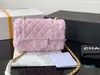 Pink Tweed Classic Mini Flap Facs Chain Luxury Designer Women Prespags Handbags