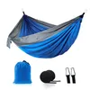 Amache Amaca doppia in nylon leggero Paracadute all'aperto Amaca Casa Camera da letto Sedia a dondolo pigro BeachHammocks Campe Backpacking WLL855