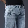 Men's skinny Jeans straight denim trousers for mens High Waist slim fit jean pantalones gray Casual clothes 220328