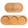 Dishes & Plates Bamboo Tray Salt And Pepper Shaker Stand Kitchen Storage Holder Mini Desktop Plate Display