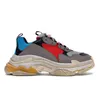 Triple S Heren Damesontwerper Casual schoenen Zwart Clear Sole Wit Neon Green Geel Blauw Gray Rainbow Pink Pink Beige Sports Sneakers Trainers Maat 36-45