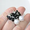 Dangle & Chandelier Black Onyx Cluster And White Pearl Earrings Sterling Silver Piano EarringsDangle Farl22