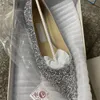 Scarpe eleganti piatte da donna classiche della moda Party sexy Perline di pietra di lisina a punta designer di lusso da donna Mar