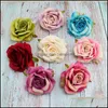 Faux Floral Greenery Home Accents Decor Garden High Quality Large Curled Rose Head Wholesale Hand Diy Fake Flower Silk Cloth For Party Mer