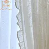 Curtain & Drapes Princess Style White Lotus Leaf Lace Velvet Embroidered Window Screen Curtains For Living Room Bedroom Partition CurtainCur