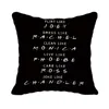 Travesseiro de travesseiro letras clássicas travesseiros brancos pretos Casos de sofá Frenha Friend TV Programa de TV Funny Decoration Cushion Capa Capas de suavidade caseira CAS