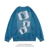 Moishe Tide Ice Alphabet Print Pull à col rond pour hommes à manches longues Loose Casual Couple Pullover Jacket Fashion