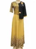 Casual Dresses L-3XL Big Size African for Women 2022 Autumn Winter Elegent Fashion Style Polyester Long Maxi DressCasual