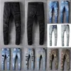 Designers Luxurys jeans angustiados France Fashion Pierre reto de motoqueiro masculino Hole estriado jeans casual jean calça skinny elasticitycowboy
