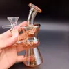 Kaplama serin renkli cam bong nargile 5.5 inç mini yağ dab teçhizatları satır içi perc 5mm kalınlığında 14mm dişi eklem bongs su borusu