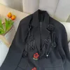 Women's Suits & Blazers Flower Button Blazer Women Spring Black Single Breasted Suit Loose Office Straight Jacket High QualityWomen's