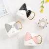 Creative personality bow ceramic cup couple coffee cup simple mug gift cups