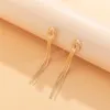 Vintage Long Tassel Snake Chain Dangle Earings for Women Knot Link Femme Brincos Ear Jewelry Gift