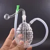 Wholesale mini creative hookah Thick Clear antitank grenade water dab rig bong pipe with 10mm male glass oil burner bowl and silicone hose for smoking